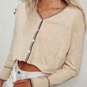 Vintage Yellow knit button down detailed sweater